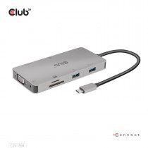 CLUB3D CSV-1594 Hub e Docking Station per Laptop USB Type-C Nero Grigio