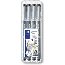 Staedtler Pennarello Punta Fine 308 WP4 6 pz. Nero da 0.1 mm 0.3 mm 0.5 mm 0.7 mm