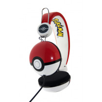 OTL Technologies Pokémon Pokeball Cuffie Cablato a Padiglione Musica Nero Rosso Bianco