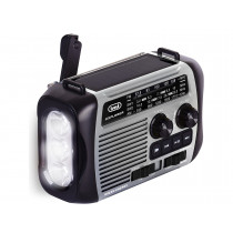Trevi RA7F3010 Radio Portatile Dinamo e Solare USB Micro SD Wireless e Powerbank Nero Grigio