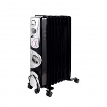 Ardes AR4R09BTTE OILO9 Turbo Time Radiatore a Olio Stufetta Elettrica 2400 W Nero Argento